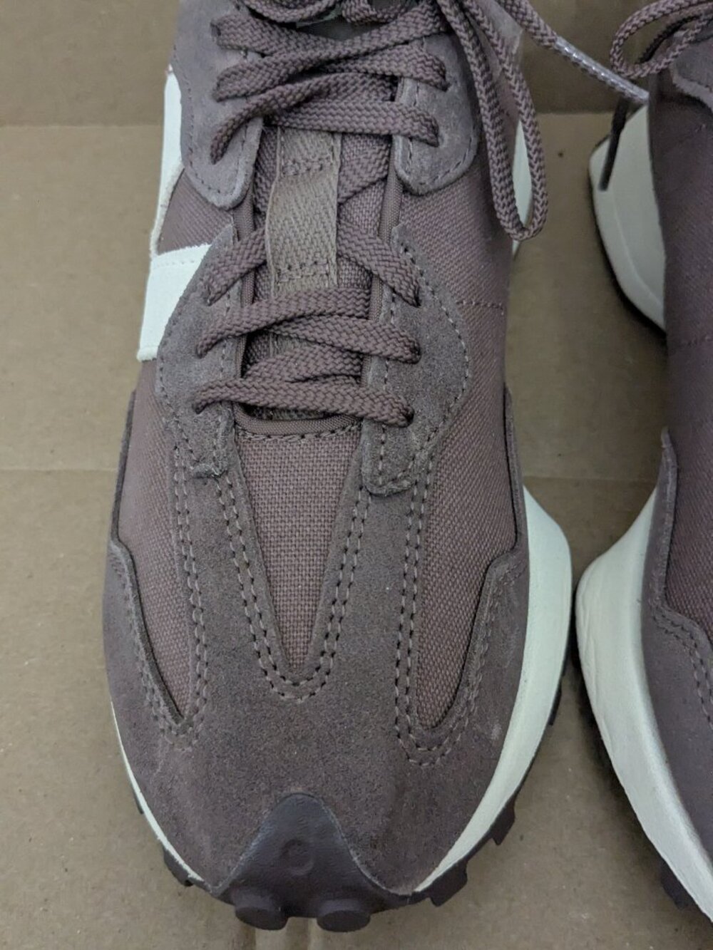 New Balance 327 Mushroom Moonbeam Brown White Sneakers Shoes Size 8.5 W5327A - Picture 5 of 14